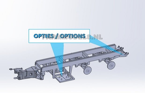 Universeel Knikdissel Tandem as chassis, incl topdrukcilinderset, Bouwpakket, perfect als basis voor je modelbouw (tank) 1:32 (HTD)                       