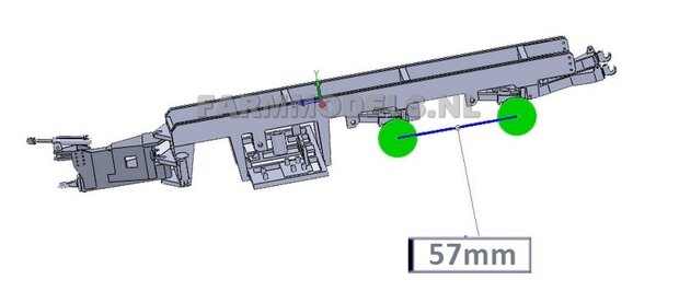 Universeel Knikdissel Tandem as chassis, incl topdrukcilinderset, Bouwpakket, perfect als basis voor je modelbouw (tank) 1:32 (HTD)                       