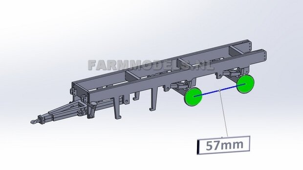 Universeel Tandem as chassis, perfect als basis voor je modelbouw (tank) 1:32 (HTD)