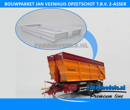Jan Veenhuis Opzetschot t.b.v 2 asser haakarm Silagebak / landbouwbak Carrier Bouwpakket 1:32 (HTD)
