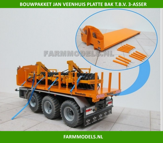 Jan Veenhuis platte bak t.b.v. 3 asser haakarm Carrier Bouwpakket 1:32 