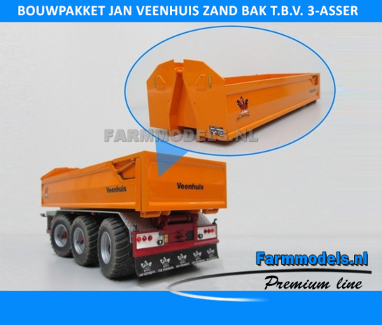 Jan Veenhuis zand bak t.b.v. 3 asser haakarm Carrier Bouwpakket 1:32, Farmmodels Premium line series (HTD)