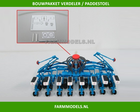 Verdeler/Paddestoel kunstmest Bouwkitje voor Monosem 8 rijer ma&iuml;szaaimachine 1:32 (HTD)     