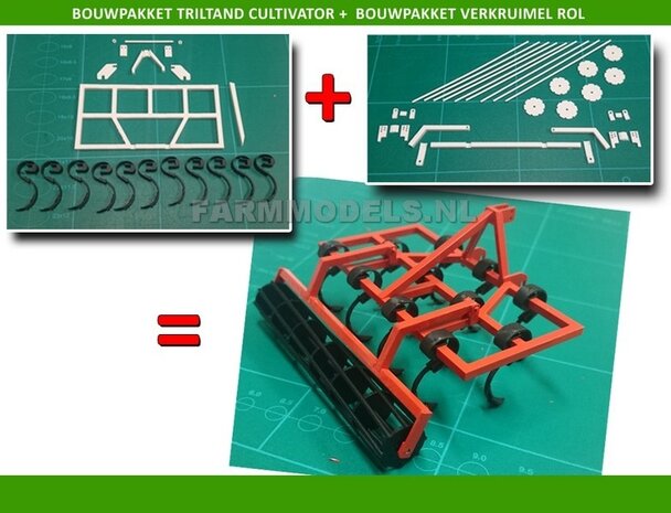 Triltand Cultivator + Verkruimelrol Bouwkit   1:32     01415