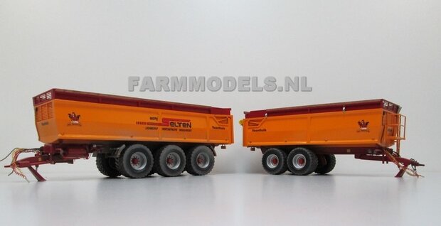 Jan Veenhuis JVLK 25000b Tridem asser Landbouw Kipper BOUWKIT + Vredestein Flotation Trac banden +  BPW eindnaven 1:32 Premium Line (HTD)  SUPERSALE