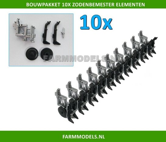 10x Zodebemester element, 20x schijven, 20x uitloop mond + 10x afsluiter, (o.a. geschikt voor VMR Veenhuis) 1:32  SUPERSALE