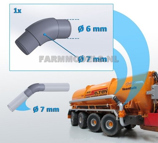 45 graden Bocht t.b.v. buis &Oslash; 7 mm 1:32