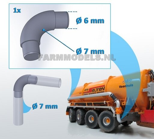 90 graden Bocht t.b.v. buis &Oslash; 7 mm 1:32  