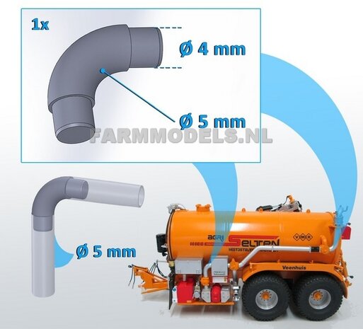 90 graden Bocht t.b.v. buis &Oslash; 5 mm 1:32   