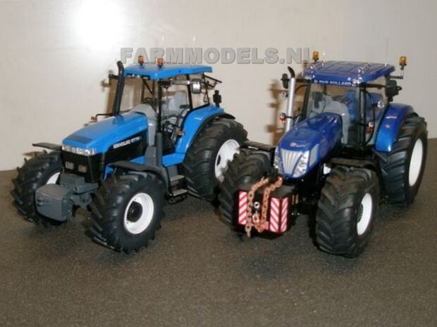 545. New Holland 8770A op bredere banden met bouwkit cultivator Lemken / Evers