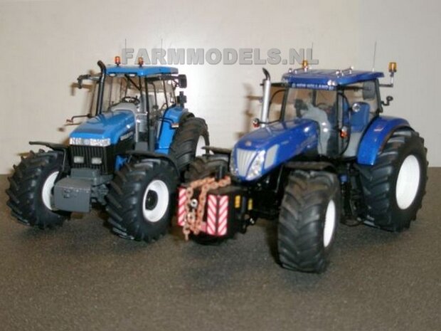 545. New Holland 8770A op bredere banden met bouwkit cultivator Lemken / Evers