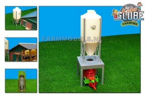 Silo (normale hoogte) geschikt als voer silo of kunstmest silo, Globe Farming, 1:32