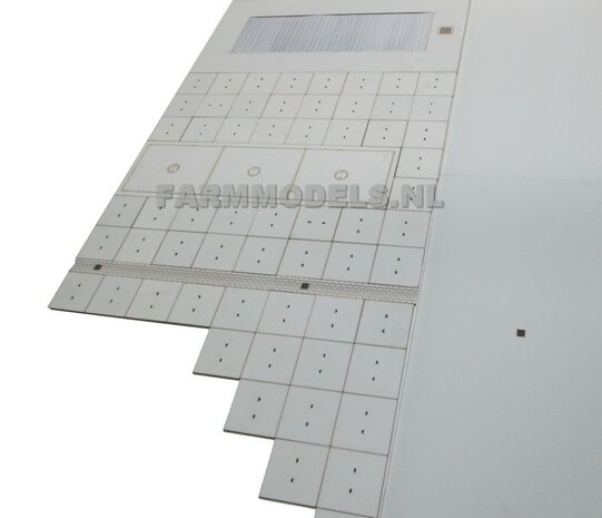 Betonplaat met vak spuitplaats uitsparing groot, afm 25 x 50 cm, Farmmodels editie 1:32