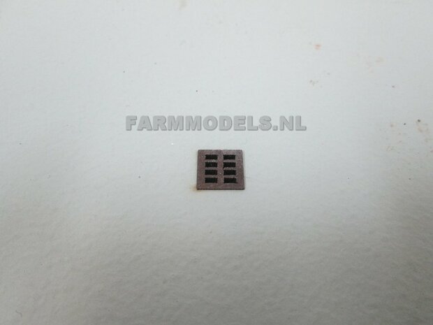 Betonplaat met uitsparing t.b.v. putdeksel klein (los bij te bestellen), afm 25 x 50 cm, Farmmodels editie 1:32