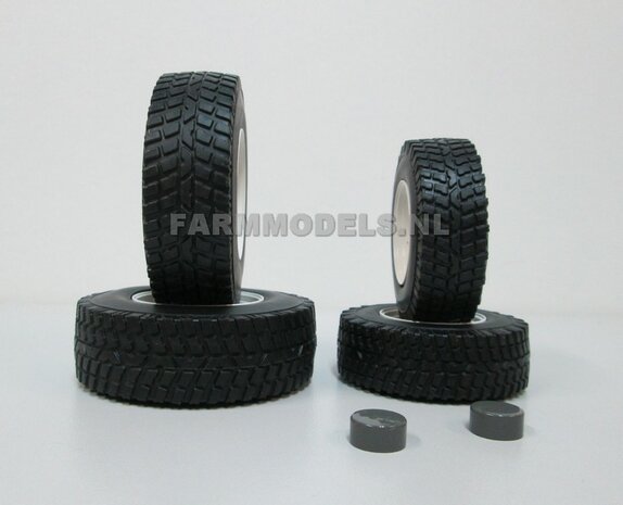 Straat/ Gazon banden WITTE VELGEN Nokia Tire set, vooras &Oslash; 50.6 mm, achteras &Oslash; 61.6 mm + eindvertragingen vooras , (o.a. geschikt voor de T4 serie Valtra), Wiking77396