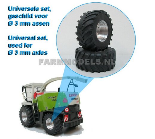 Banden + aluminium velgen Universeel (band &Oslash; 47.5 mm, asgat velg &Oslash; 3 mm) 1:32                           