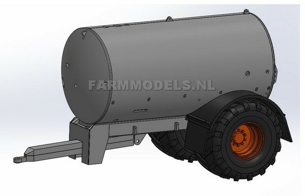 (VMR) enkel asser BASIS mesttank  + chassis, Bouwpakket 1:32 (HTD)
