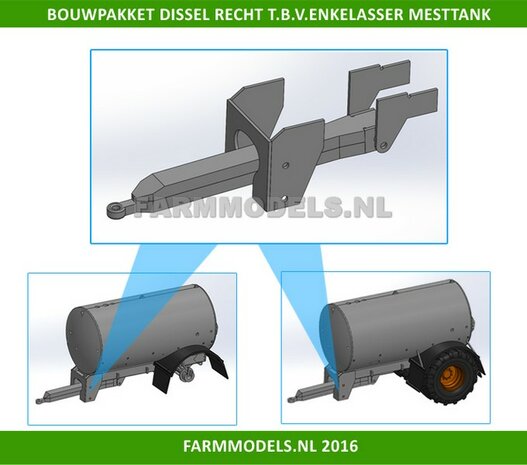 Dissel Recht t.b.v. (enkel asser BASIS) mesttank, Bouwpakket 1:32 (HTD)