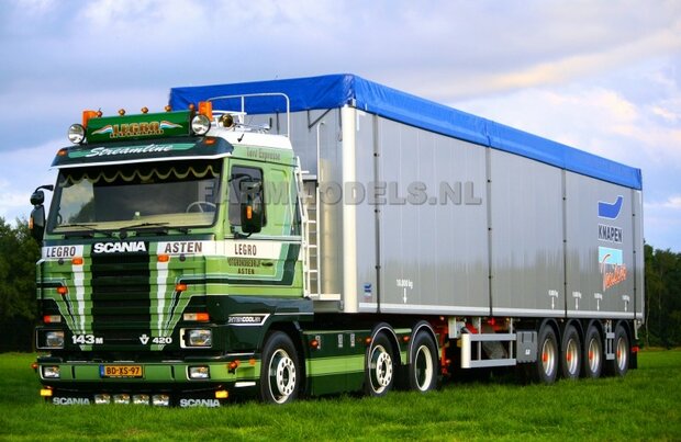 KNAPEN Trailers sticker assortiment op Transparant Pr&eacute;-Cut Decals 1:32 Farmmodels.nl