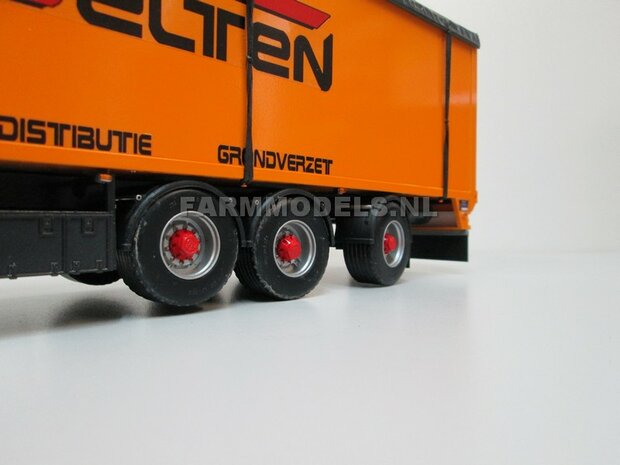 2x (Super Single) Half Ronde Spatborden set + &Oslash; 1.6 mm aluminium pijp, t.b.v. kieper / trailer,  Resin 1:32   