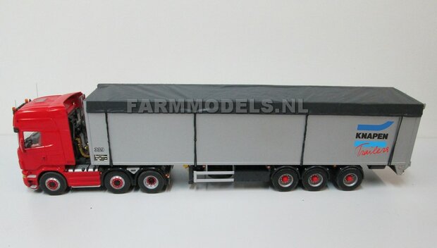 2x (Super Single) Half Ronde Spatborden set + &Oslash; 1.6 mm aluminium pijp, t.b.v. kieper / trailer,  Resin 1:32   