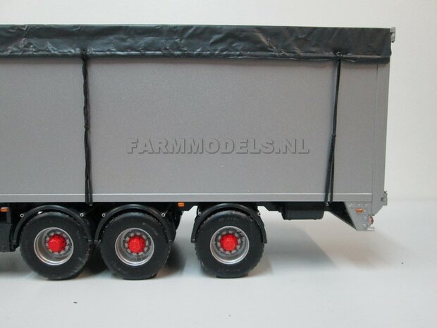 2x (Super Single) Half Ronde Spatborden set + &Oslash; 1.6 mm aluminium pijp, t.b.v. kieper / trailer,  Resin 1:32   