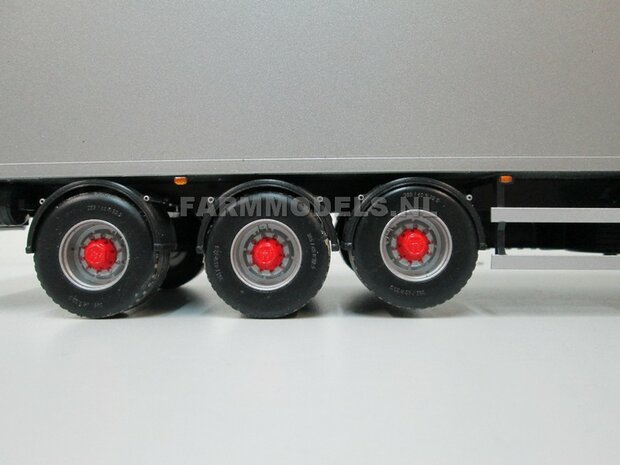 2x (Super Single) Half Ronde Spatborden set + &Oslash; 1.6 mm aluminium pijp, t.b.v. kieper / trailer,  Resin 1:32   