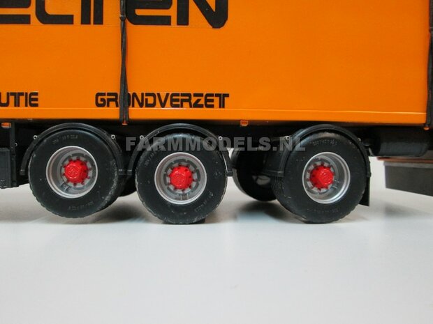 2x (Super Single) Half Ronde Spatborden set + &Oslash; 1.6 mm aluminium pijp, t.b.v. kieper / trailer,  Resin 1:32   