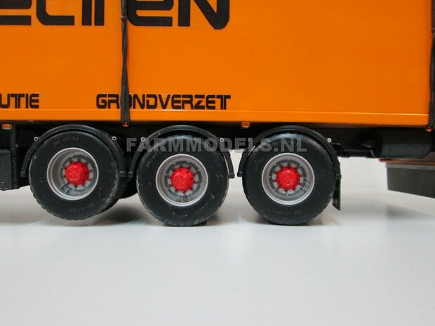 2x (Super Single) Half Ronde Spatborden set + &Oslash; 1.6 mm aluminium pijp, t.b.v. kieper / trailer,  Resin 1:32   