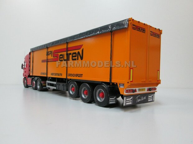 2x (Super Single) Half Ronde Spatborden set + &Oslash; 1.6 mm aluminium pijp, t.b.v. kieper / trailer,  Resin 1:32   