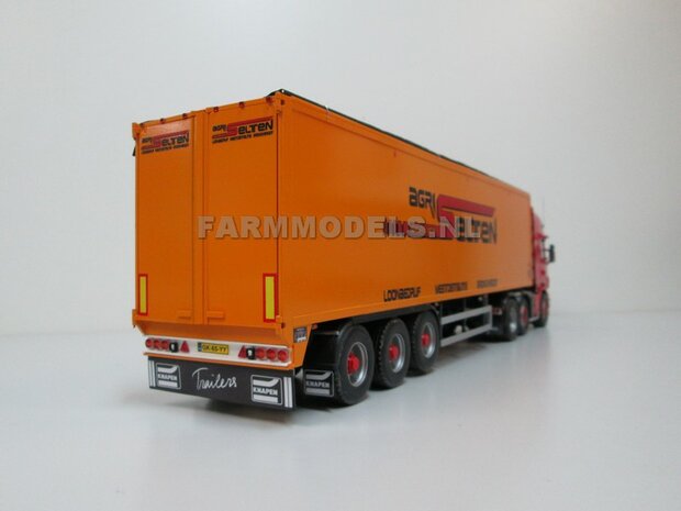 Trailer (Walking Floor) Bouwpakket Basis, lang en kort, gestuurd en niet gestuurd opties 1:32