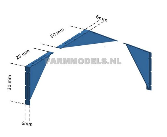 Spant constructie verbinding-stukken 1 spant compleet t.b.v. (bewaar-) loods / stal, bouwkit 1:32  