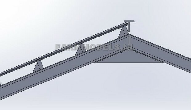 Spant constructie verbinding-stukken 1 spant compleet t.b.v. (bewaar-) loods / stal, bouwkit 1:32  