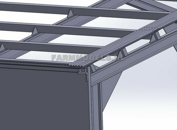 Spant constructie verbinding-stukken 1 spant compleet t.b.v. (bewaar-) loods / stal, bouwkit 1:32  