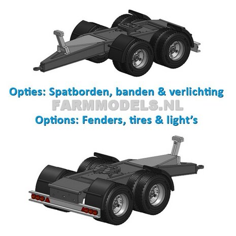 Siga Nova Duo, tandem as Dolly t.b.v. trailers en mesttanks Bouwpakket Basis 1:32 (HTD)              