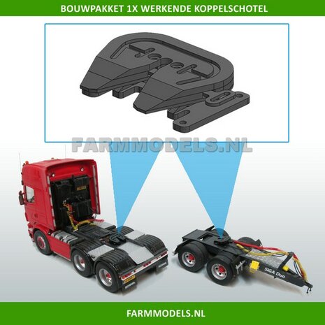 Koppelschotel BOUWKIT Universeel, &quot;Smal&quot; uitvoering&quot;, echt werkend, geschikt voor vrachtwagen Chassis etc. 1:32 (HTD)   