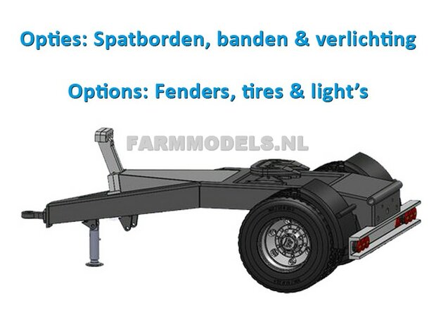 Siga Nova Uno, enkel as Dolly t.b.v. trailers en mesttanks Bouwpakket Basis 1:32 (HTD)    