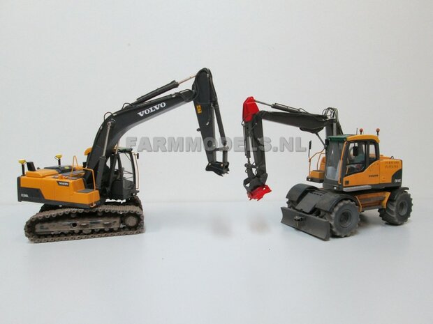 Volvo Shovel L70G, Volvo mobiele kraan EW140 &amp; Volvo rupskraan EC220 1:32 