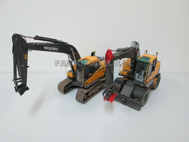 Volvo Shovel L70G, Volvo mobiele kraan EW140 &amp; Volvo rupskraan EC220 1:32 