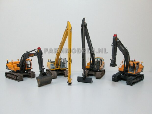 Volvo Shovel L70G, Volvo mobiele kraan EW140 &amp; Volvo rupskraan EC220 1:32 