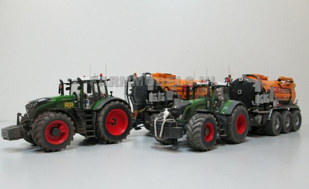 03. 2x Fendt op brede sloffen, met 1x Kaweco 3 asser mest transport tank en 1x Kaweco 3 asser met Evers bouwland bemester