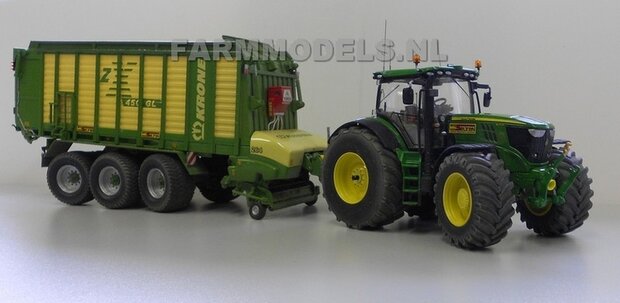 328. John Deere 6210R met Krone dubbeldoel wagen Agri Service Selten