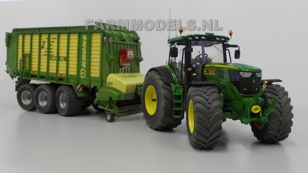 328. John Deere 6210R met Krone dubbeldoel wagen Agri Service Selten