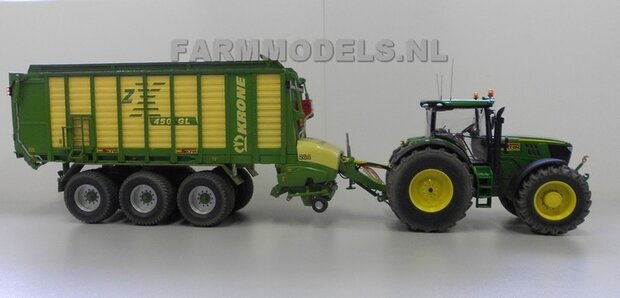 328. John Deere 6210R met Krone dubbeldoel wagen Agri Service Selten