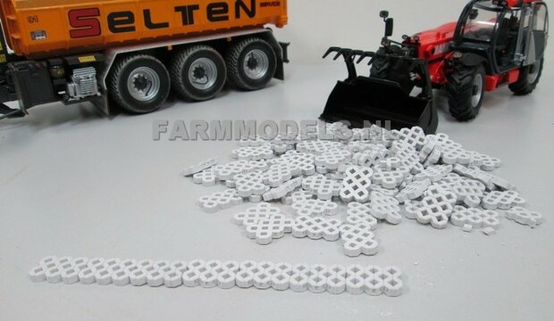 50x Grass beton  / Berm / erf verharding Beton Licht grijs 1:32 (23278) 