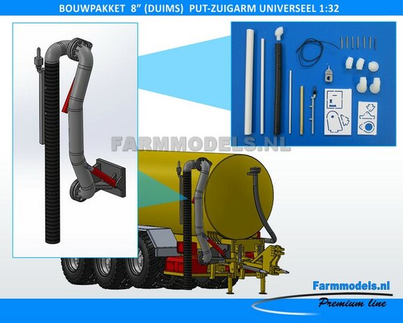 8&quot; (DUIMS) Put Zuigarm Premium Line, Bouwkit beweegbaar, Universeel, 1:32 (HTD)  