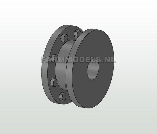 1x Koppelstuk / Flens plaat t.b.v &Oslash; 7 mm buis, Flensplaten &Oslash; 11 mm = Optie (zuigarm) kit, 1:32