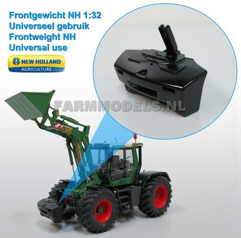 Frontgewicht NH Universeel, Zwart, Die Cast , 1:32   SUPERSALE