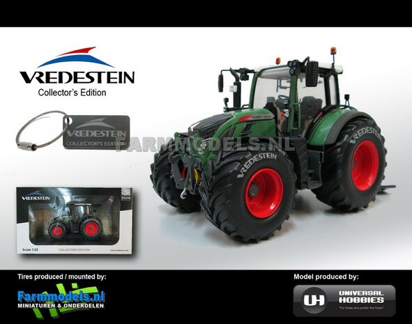 VOORBEELD FOTO&#039;S  Vredestein Collector&#039;s Edition Fendt 724 &quot;NATURE GREEN&quot;, geleverd op Brede Vredestein banden +  Vredestein Collector&#039;s Edition doos + label, UH 1:32 