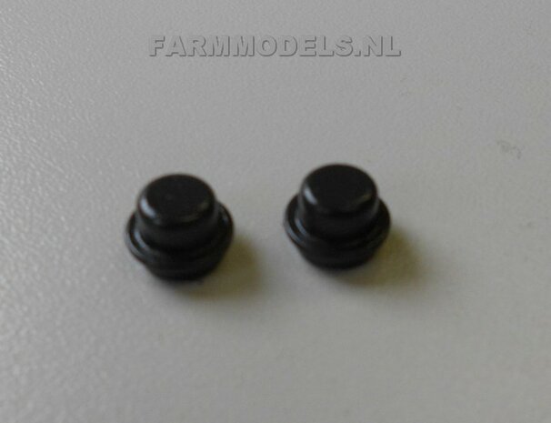 2x Alu. Eindkapjes Zwart gespoten &Oslash; 9 mm (voor Joskin ROS en aluminium velgen) 1:32  SUPERSALE LAST ONES  